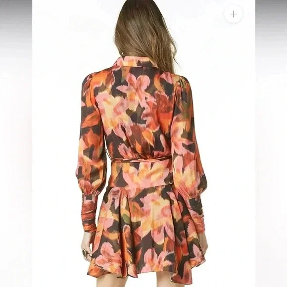 Tart Glenna Poly Satin Dress, Bromeliad Ikat, Size M - Picture 14 of 14